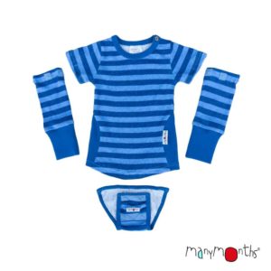 body bébé évolutif chanvre coton bio ManyMonths ECO Hempies mixte rayures bleues sailor's horizon stripe