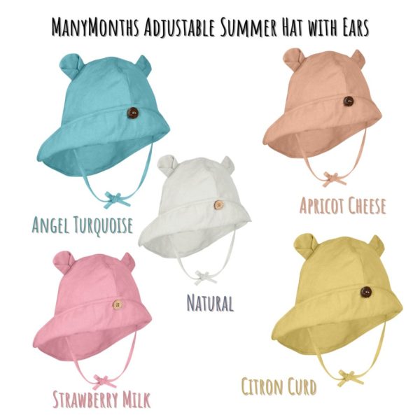 chapeau avec oreilles oursons pour bébé enfant évolutif été chanvre coton bio ManyMonths ECO Hempies mixte