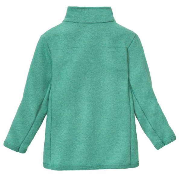 DISANA veste légère zippée en laine bouillie fine mérinos bio mi-saison et été vert menthe