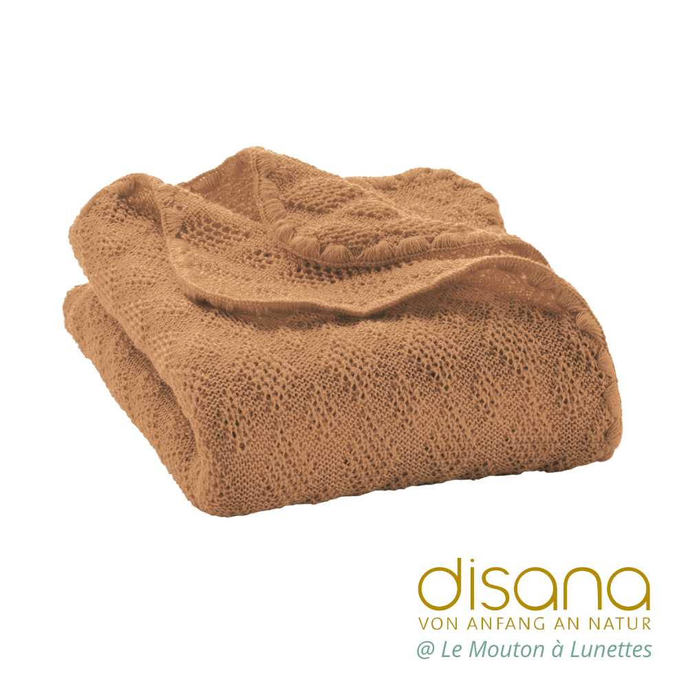 couverture épaisse écru bébé tricotée main 100% laine mérinos naturel