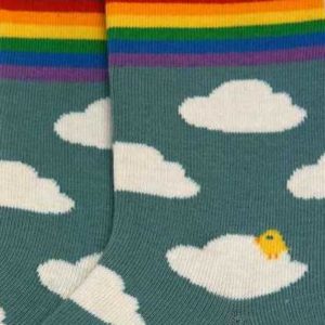 chaussettes coton bio motif nuages arc en ciel fraulein prusselise enfant et adulte