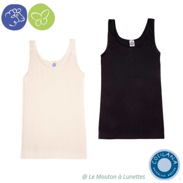 Débardeur femme laine mérinos bio et soie - COSILANA