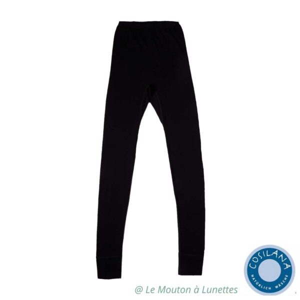 Cosilana leggings femme laine merinos soie noir