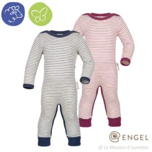 pyjama engel natur laine et soie pour bébé bio sans pieds