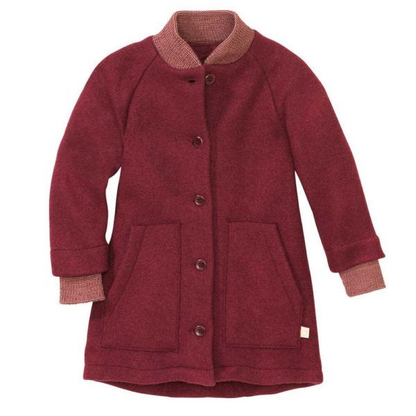 manteau hiver fille disana en laine bouillie bio pour enfant cassis