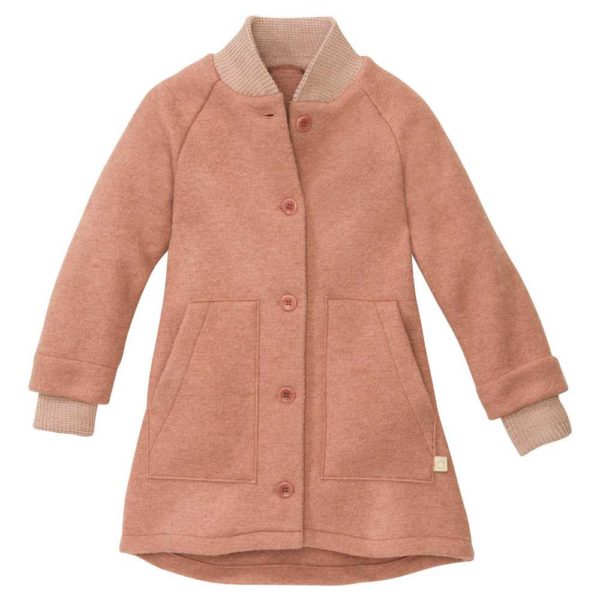 manteau hiver fille disana en laine bouillie bio pour enfant rose
