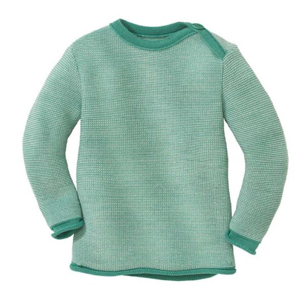 pullover bébé laine mérinos tricot bio disana menthe