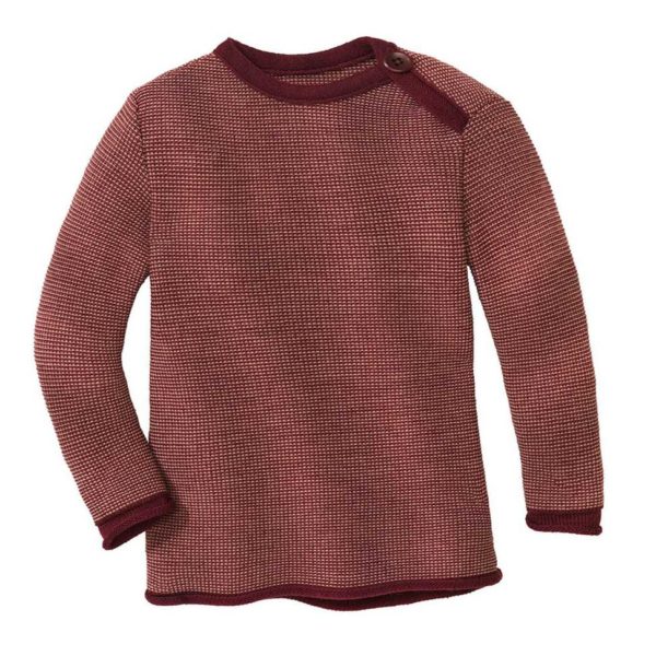 pullover bébé laine mérinos tricot bio disana cassis