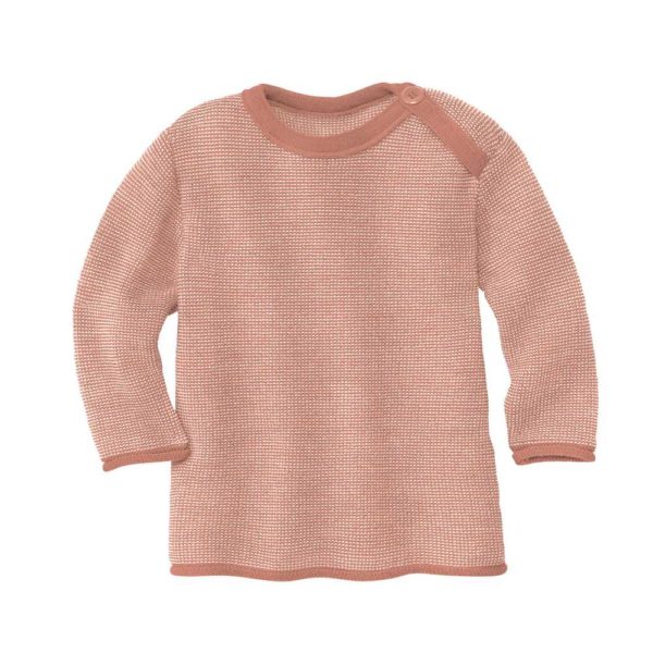 pullover bébé laine mérinos tricot bio disana rose