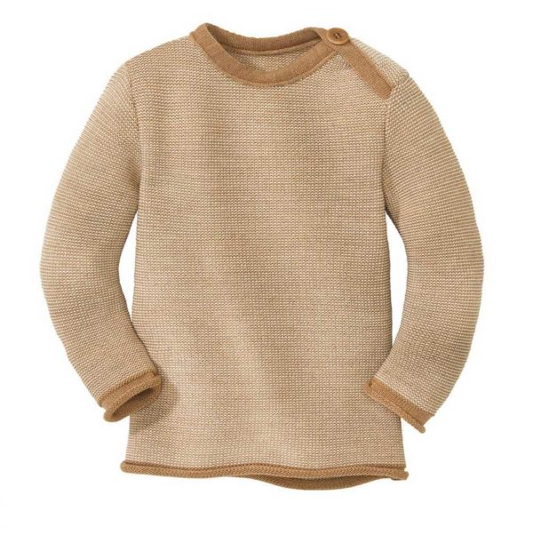 pullover bébé laine mérinos tricot bio disana caramel