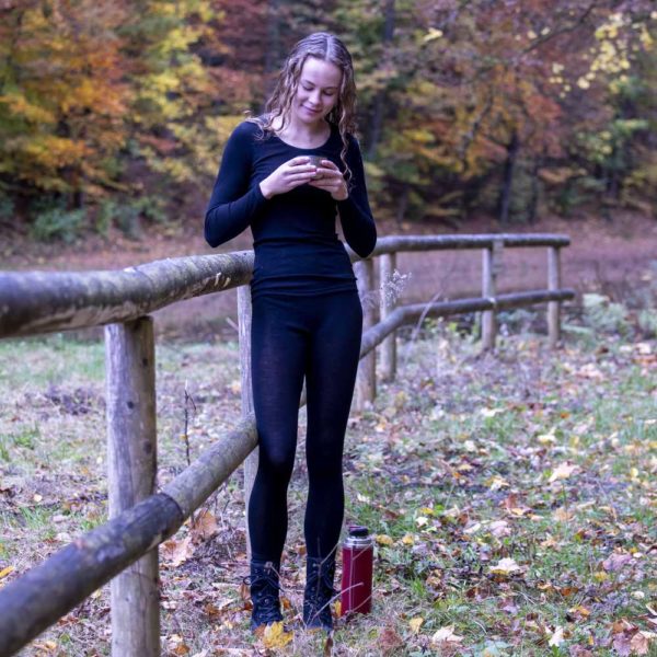 Leggings femme en laine mérinos bio et soie - COSILANA – Image 2