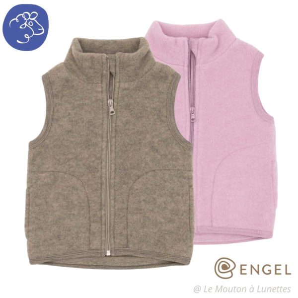 veste sans manches en laine polaire bio pour enfant engel natur laine mérinos gilet à fermeture éclair mixte chaud