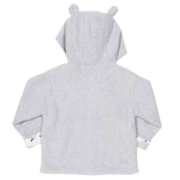 Kite clothing gilet bebe coton bio gris motif mouton dos