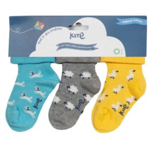 chaussettes bébé coton bio kite clothing lot de 3 animaux de la ferme