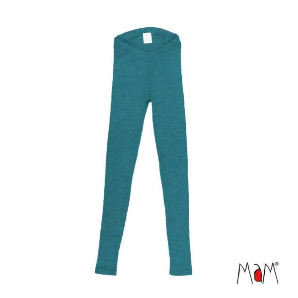 leggings femme en laine mérinos MaM bleu sea grotto