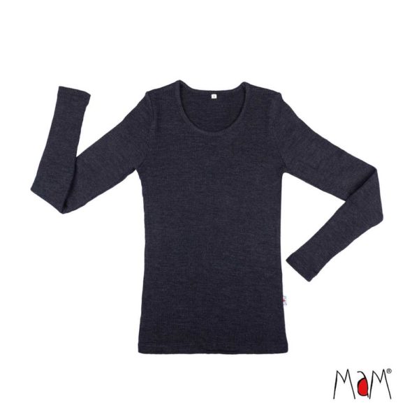 haut manches longues mérinos femme tricot MaM noir