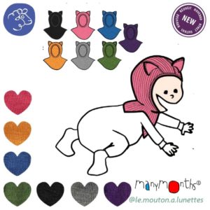 cagoule chat laine mérinos enfant manymonths kitty hood