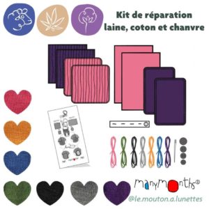 kit de réparation textile manymonths réparer laine merinos