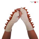 mitaines dino manymonths laine mérinos enfant écailles dinosaures