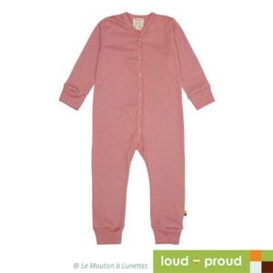 pyjama coton bio bébé loud+proud rose