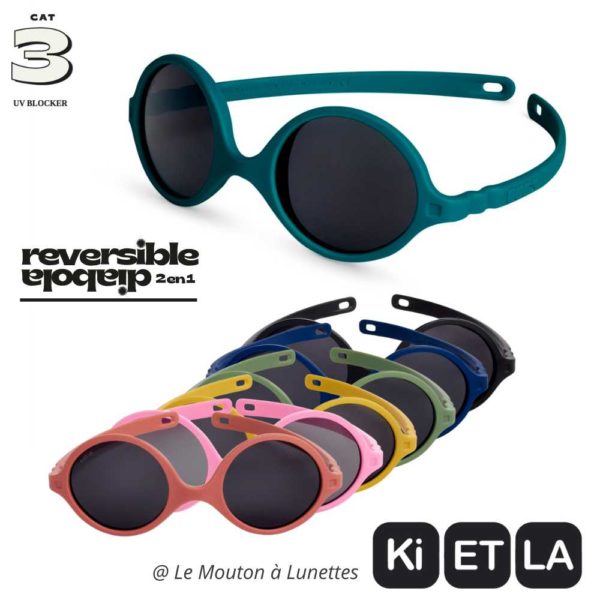 lunettes de soleil bébé Diabola KI ET LA réversibles et incassables