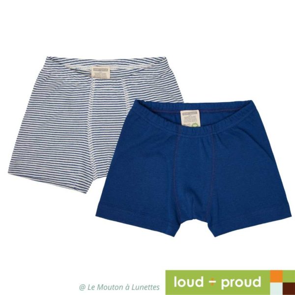boxers en coton bio pour enfant loud and proud