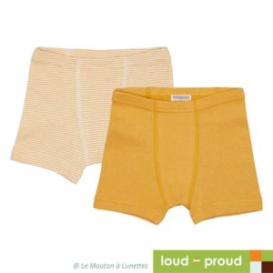 boxers en coton bio pour enfant loud and proud
