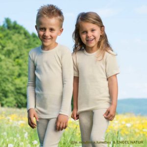 tshirt mérinos enfant manches courtes écru engel natur