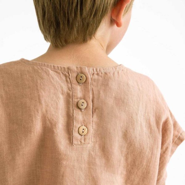 Matona T Shirt lin enfant beige rosewood dos