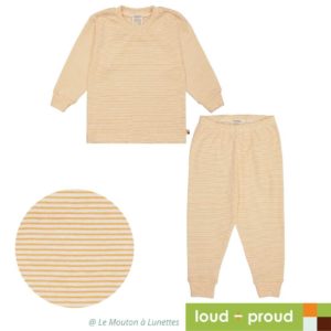 pyjama enfant coton bio loud and proud jaune