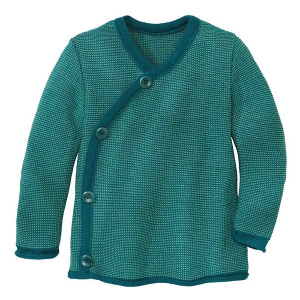 gilet disana en laine mérinos bio bébé et enfant pacific menthe