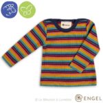 haut laine soie bébé multicolore engel natur rayures arc en ciel laine mérinos bio