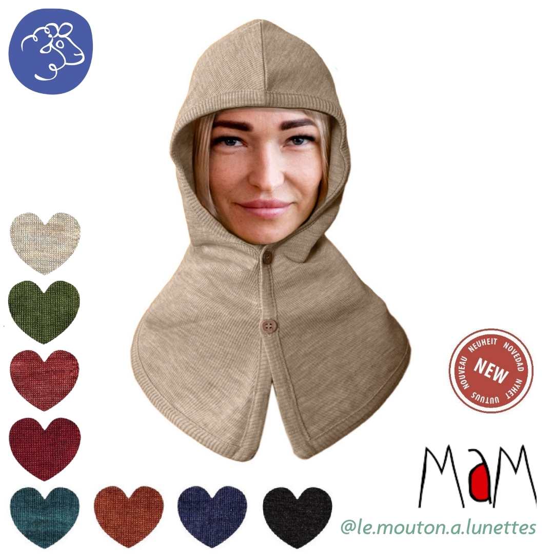 MaM capuche cagoule laine merinos femme 2025